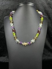 Very Unique Natural Faceted Multi Gemstone Beaded Beautiful Necklace