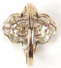 Victorian Edwardian Rose Diamond Engagement 14KY & Silver Rg Sz 6 UK-L1/2 EGLUSA