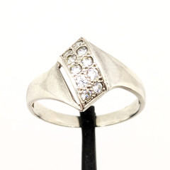 Vintage Elegant RING Silver 925 with Chic Bright Inserts -size: 8US (18mm) | #47