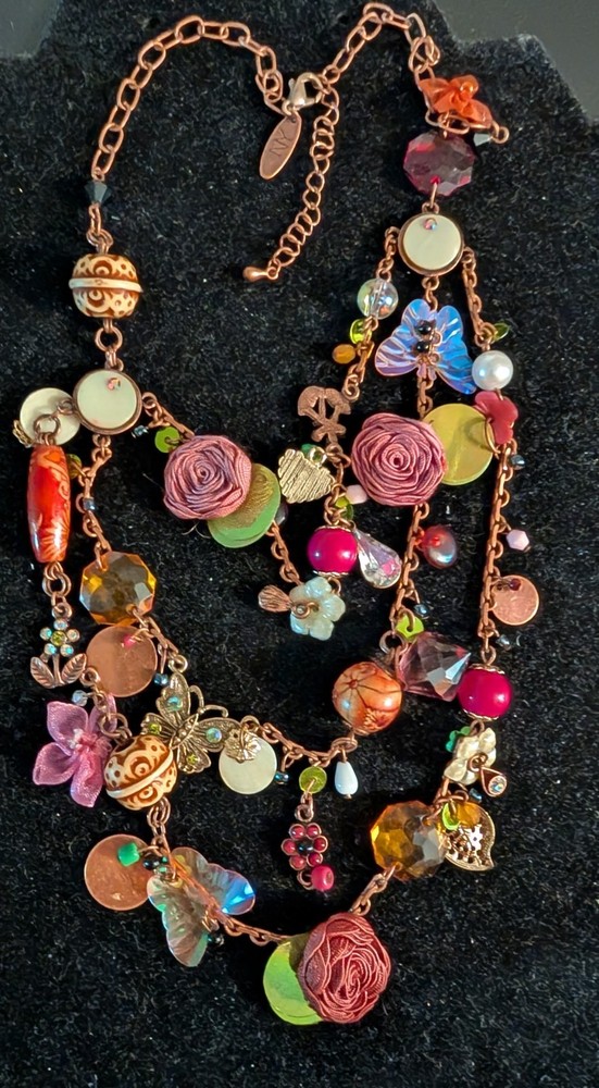 Vintage NY Unique Three Layer Charm Necklace