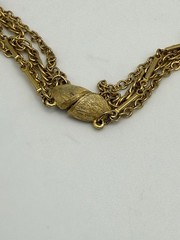 Vintage Gold Tone Multi Strand 24”Lariat Tassel Pendant Necklace