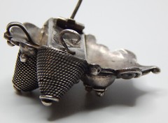 Art Deco African Sterling Silver Brooch-Pendant, Signed B.N.A., Depose