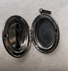 Vintage Cameo Oval Locket Pendant Silver Tone 16″ Chain From Korea Resin Lady