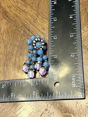 Vintage Blue & Purple Beaded Dangle/Drop Earrings Unmarked Designer? Gorgeous!