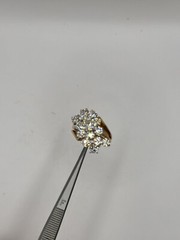 Stunning 1970 Vintage Estate 18k Gold 3.50ct Diamond Cluster Cocktail Ring