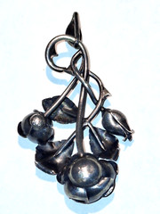 Vintage Sculpted Rose Brooch Pin 3D Designer Theodor Klotz Germany 835 Silver