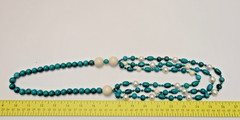 Southwest Style by JTV Turquoise Agate Pearl Multi Strand Endless Necklace ~30″