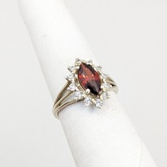Vintage Luxury RING Silver 925 with Big Bright Stone -size: 7.5US (17.5mm) | #4