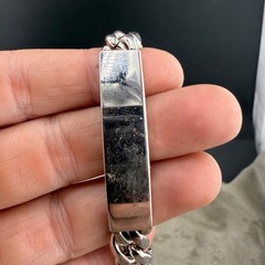 Vintage ID Bracelet Silver Tone NOT Engraved Adjustable 8.5”