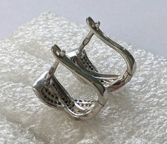Vintage Earrings 925 silver Weight 3.51 g. Rhodium plated. Ukrainian jewelry.