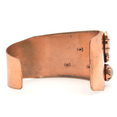 Vintage Matisse Renoir Copper Cuff Bracelet MCM Multi Color Faux Stone Cabochon