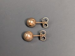 Vintage Gold Filled Ball Stud Earrings 14k Gold Ear Wires