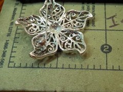 Vintage 80’s Silver Tone Sparkling Jet Hematite Rhinestone Flower Brooch 595jl0