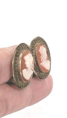 Vintage Winard 1/20 12k Gold Filled Cameo 23mm Clip On Earrings