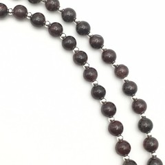 Silver Schark Handmade Sterling Silver & Garnet Toggle Necklace 20″ #98