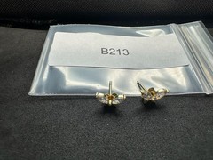 1.20g Vintage Sterling Silver 925 Butterfly Earrings Gold Tone Sparkling M