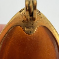 Vintage Amber Spider Brooch 1970s Baltic Honey Amber Gilded Brass Pin Jewelry