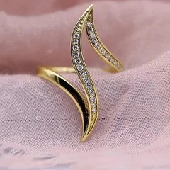 2.2Ct Art Deco Style Lab-Created Diamond Anniversary 14K Yellow Gold Finish Ring