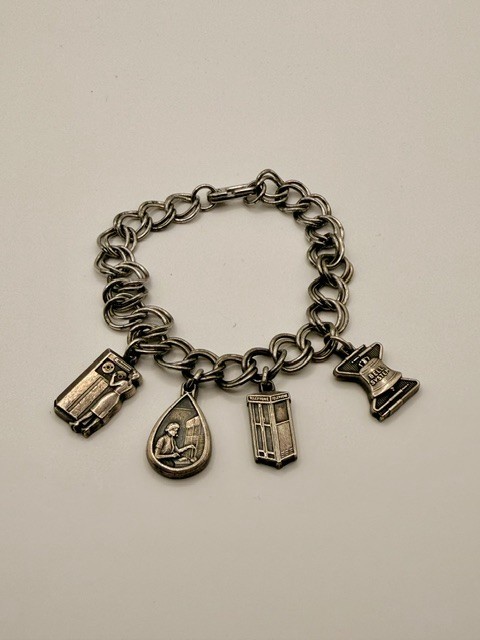 Vintage Pacific Bell Sterling Silver Attendance Charm Bracelet 108.6 OZ