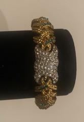 Camrose & Kross Jackie Kennedy Emerald And Crystal Thick Gold Bracelet JBK