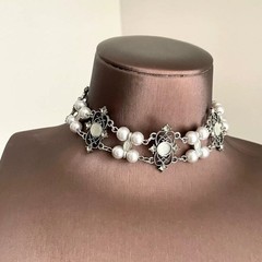 Vintage Pearl Baroque Choker/Retro Chain Necklace