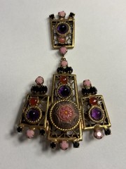 Rare Juliana D & E Moroccan Matrix Brooch & Earrings Set Book Piece
