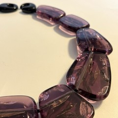 Gerda Lynggaard MONIES Massive Amethyst Crackled Acrylic Resin Collar Necklace