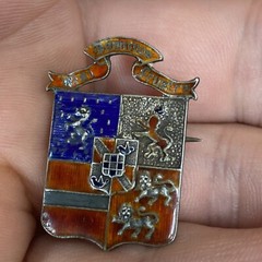 Antique Vtg Nisi Dominus Frustra England English Religious Hospital Pin Brooch