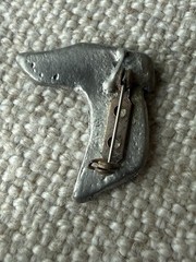 VTG Pewter Greyhound Whippet Dog Head Brooch Signed Sighthound Pin