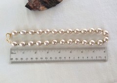 Vintage Metropolitan Museum of Art Faux Lg Pearl Collar Necklace Gold Tone – See