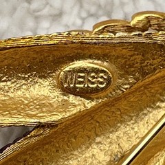 Vintage Weiss Brooch Ears of Corn Enamel Gold Tone RARE 3.5″