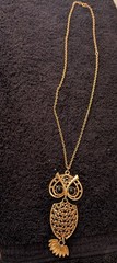 Vintage 1970’s Goldtone Sarah Coventry Statement Owl Necklace