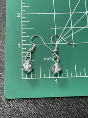 Vintage 1.1” Pink Dice Lucite Beaded Dangle Earrings