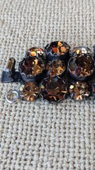 Vintage Regency Bracelet & Earring Demi Pasture Amber Brown Rhinestone Signed