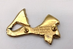 Vintage GG Harris Fine Pewter Mermaid Pins Lot of 2 Gold Plated Hand Painted