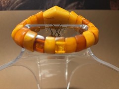 VINTAGE NATURAL BALTIC AMBER BRACELET & EARRINGS ART DECO