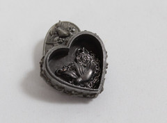 Torino Pewter Heart Birds Trinket Box W/ NECKLACE Earrings Brooch COMPLETE SET!