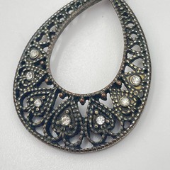Vintage Copper & Bronze Tone Teardrop Earring Lot 3 Pair Filigree Patina Set