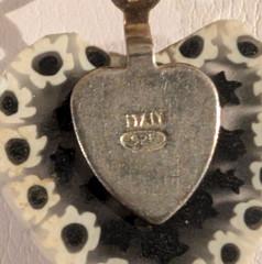 ITALIAN MILLEFIORI MOSAIC HEART PENDANT WITH 18″ STERLING SILVER 925 CHAIN