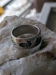 ༺ Vintage Sterling Silver ༻ Signed Peter Stone Rabbit Ring .925 Size 7