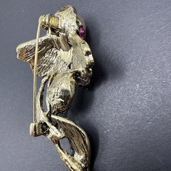 Pink Flower Rhinestone Brooch Pin J26