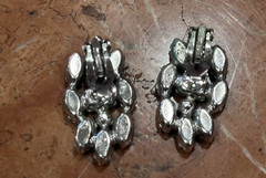 B. DAVID BLUE AURORA BOREALIS NAVETTE EMERALD CUT RHINESTONE CLIP ON EARRINGS EU