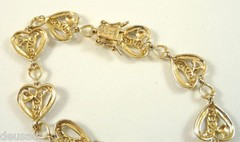 Vintage Love Bracelet In Gold And Silver With Zircon Stones 9.6 Grams