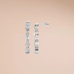 1.31 CTW Multi Shape Lab Grown Diamond Dangle Drop Earrings