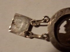 Vintage Egyptian Revival Silver Bracelet. Circular Panels Ornate Egyptian Motifs