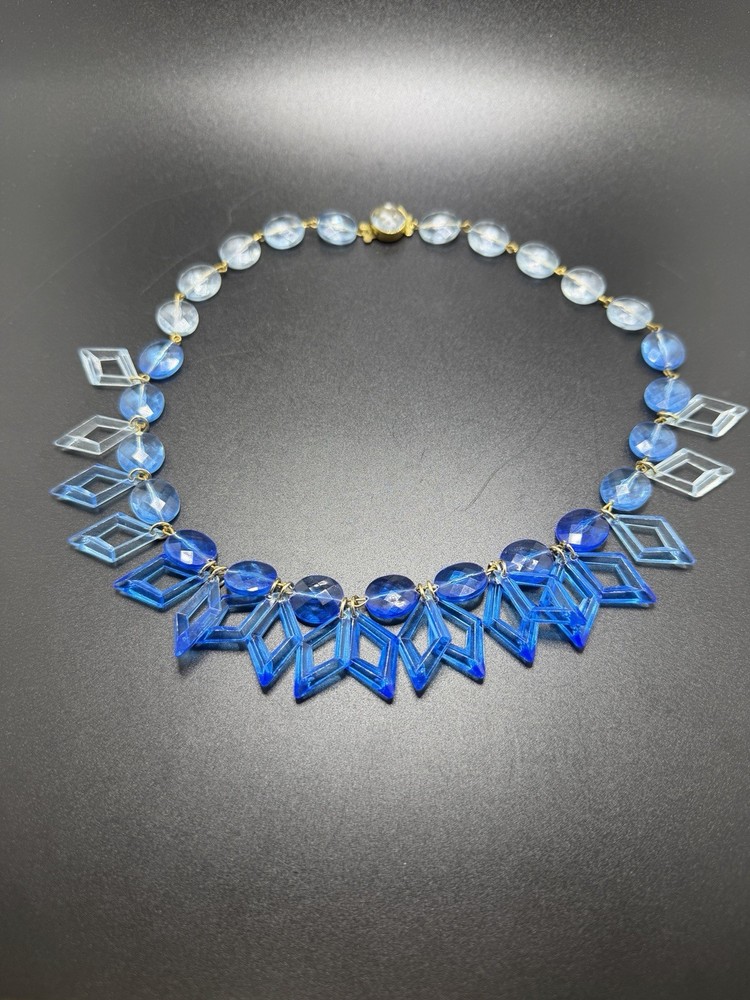 1940’s-1950’s Art Deco Rival Lucite Blue Necklace