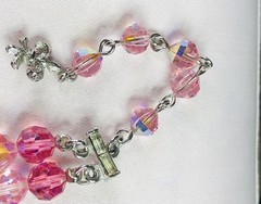 Vintage Vendome Faceted Pink AB & Rhinestone Multi Strand Necklace
