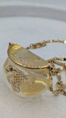 Vintage CASTLECLIFF Lucite Fish Bowl Pendant Necklace Clear Resin Fishbowl