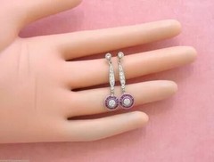 Art Deco Vintage Style 2.30Ct Lab Created Diamond Engagement 925 Silver Earring