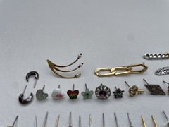 SINGLE Pierced Stud Earring Lot Craft Jewelry Art Metal Glass Acrylic 60 Earring